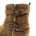 LOSTISY Casual Round Toe Buckle Zipper Mid Calf Boots LOSTISY Casual Round Toe Buckle Zipper Mid Calf Boots