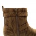 LOSTISY Casual Round Toe Buckle Zipper Mid Calf Boots LOSTISY Casual Round Toe Buckle Zipper Mid Calf Boots