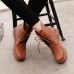 Lace Up Round Toe Fashion Leather Comfy Ankle Boots For Women Lace Up Round Toe Fashion Leather Comfy Ankle Boots For Women
