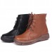 Lace Up Round Toe Fashion Leather Comfy Ankle Boots For Women Lace Up Round Toe Fashion Leather Comfy Ankle Boots For Women