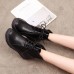 Lace Up Round Toe Fashion Leather Comfy Ankle Boots For Women Lace Up Round Toe Fashion Leather Comfy Ankle Boots For Women