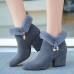 Women Chunky Heel Suede Lining Warm Ankle Boots Women Chunky Heel Suede Lining Warm Ankle Boots