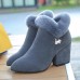 Women Chunky Heel Suede Lining Warm Ankle Boots Women Chunky Heel Suede Lining Warm Ankle Boots