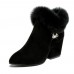 Women Chunky Heel Suede Lining Warm Ankle Boots Women Chunky Heel Suede Lining Warm Ankle Boots
