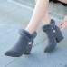 Women Chunky Heel Suede Lining Warm Ankle Boots Women Chunky Heel Suede Lining Warm Ankle Boots