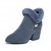 Women Chunky Heel Suede Lining Warm Ankle Boots Women Chunky Heel Suede Lining Warm Ankle Boots