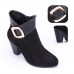 Women Chunky Heel Buckle Ankle Boots Women Chunky Heel Buckle Ankle Boots