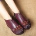 Retro Round Toe Flowers Pattern Leather Ankle Boots Retro Round Toe Flowers Pattern Leather Ankle Boots