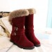 Large Size Buckle Furry Faux Fur Lining Flats Suede Mid-calf Boots Large Size Buckle Furry Faux Fur Lining Flats Suede Mid-calf Boots