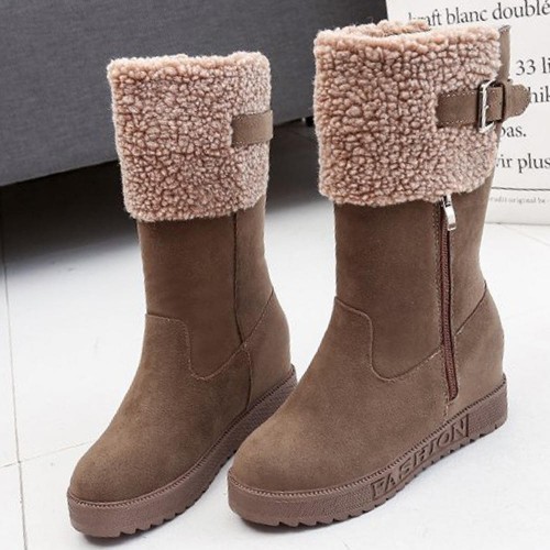Buckle Zipper Warm Outdoor Platform Snow Boots Buckle Zipper Warm Outdoor Platform Snow Boots