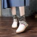 Women Folkways Stitching Pattern Casual Mid-calf Boots Women Folkways Stitching Pattern Casual Mid-calf Boots