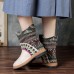 Women Folkways Stitching Pattern Casual Mid-calf Boots Women Folkways Stitching Pattern Casual Mid-calf Boots