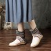 Women Folkways Stitching Pattern Casual Mid-calf Boots Women Folkways Stitching Pattern Casual Mid-calf Boots
