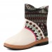 Women Folkways Stitching Pattern Casual Mid-calf Boots Women Folkways Stitching Pattern Casual Mid-calf Boots
