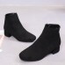 Women Casual Pure Color Zipper Ankle Short Boots Women Casual Pure Color Zipper Ankle Short Boots