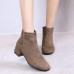 Women Casual Pure Color Zipper Ankle Short Boots Women Casual Pure Color Zipper Ankle Short Boots