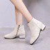 Women Casual Pure Color Zipper Ankle Short Boots Women Casual Pure Color Zipper Ankle Short Boots