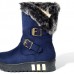 Women Winter Buckle Fur Lining Flat Mid Calf Snow Boots Women Winter Buckle Fur Lining Flat Mid Calf Snow Boots