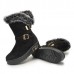 Women Winter Buckle Fur Lining Flat Mid Calf Snow Boots Women Winter Buckle Fur Lining Flat Mid Calf Snow Boots