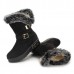 Women Winter Buckle Fur Lining Flat Mid Calf Snow Boots Women Winter Buckle Fur Lining Flat Mid Calf Snow Boots
