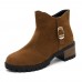 Women Casual Metal Buckle Zipper Ankle Short Boots Women Casual Metal Buckle Zipper Ankle Short Boots