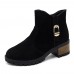 Women Casual Metal Buckle Zipper Ankle Short Boots Women Casual Metal Buckle Zipper Ankle Short Boots