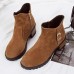 Women Casual Metal Buckle Zipper Ankle Short Boots Women Casual Metal Buckle Zipper Ankle Short Boots