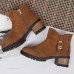 Women Casual Metal Buckle Zipper Ankle Short Boots Women Casual Metal Buckle Zipper Ankle Short Boots