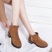 Women Casual Metal Buckle Zipper Ankle Short Boots Women Casual Metal Buckle Zipper Ankle Short Boots