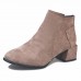 Suede Plush Square Heel Ankle Boots For Women Suede Plush Square Heel Ankle Boots For Women