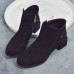 Suede Plush Square Heel Ankle Boots For Women Suede Plush Square Heel Ankle Boots For Women