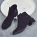 Suede Plush Square Heel Ankle Boots For Women Suede Plush Square Heel Ankle Boots For Women