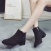 Suede Plush Square Heel Ankle Boots For Women Suede Plush Square Heel Ankle Boots For Women