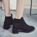 Suede Plush Square Heel Ankle Boots For Women Suede Plush Square Heel Ankle Boots For Women