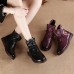 Genuine Leather Flowers Pattern Casual Soft Ankle Boots Genuine Leather Flowers Pattern Casual Soft Ankle Boots