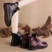 Genuine Leather Flowers Pattern Casual Soft Ankle Boots Genuine Leather Flowers Pattern Casual Soft Ankle Boots