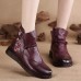 Genuine Leather Flowers Pattern Casual Soft Ankle Boots Genuine Leather Flowers Pattern Casual Soft Ankle Boots