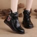Genuine Leather Flowers Pattern Casual Soft Ankle Boots Genuine Leather Flowers Pattern Casual Soft Ankle Boots