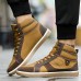 Men Comfy Canvas High Top Sneakers Lace Up Sports Shoes Men Comfy Canvas High Top Sneakers Lace Up Sports Shoes