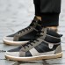Men Comfy Canvas High Top Sneakers Lace Up Sports Shoes Men Comfy Canvas High Top Sneakers Lace Up Sports Shoes