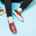 Men Genuine Leather Pattern Slip On Elastic Band Sneakers Men Genuine Leather Pattern Slip On Elastic Band Sneakers