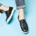 Men Genuine Leather Pattern Slip On Elastic Band Sneakers Men Genuine Leather Pattern Slip On Elastic Band Sneakers