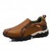 Men Genuine Leather Wear Resistant Outsole Elastic Band Slip On Sneakers Men Genuine Leather Wear Resistant Outsole Elastic Band Slip On Sneakers