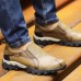Men Genuine Leather Wear Resistant Outsole Elastic Band Slip On Sneakers Men Genuine Leather Wear Resistant Outsole Elastic Band Slip On Sneakers