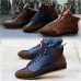 Comfy Men Casual Leather High Top Sneakers Ankle Boots Lace Up Shoes Comfy Men Casual Leather High Top Sneakers Ankle Boots Lace Up Shoes