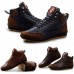 Comfy Men Casual Leather High Top Sneakers Ankle Boots Lace Up Shoes Comfy Men Casual Leather High Top Sneakers Ankle Boots Lace Up Shoes