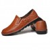 Men Comft Casual Elastic Band Genuine Leather Slip On Loafers Flats Men Comft Casual Elastic Band Genuine Leather Slip On Loafers Flats