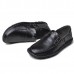 Men Comft Casual Elastic Band Genuine Leather Slip On Loafers Flats Men Comft Casual Elastic Band Genuine Leather Slip On Loafers Flats