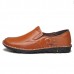 Men Comft Casual Elastic Band Genuine Leather Slip On Loafers Flats Men Comft Casual Elastic Band Genuine Leather Slip On Loafers Flats