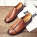 Men Lightweight Genuine Leather Casual Slip-on Flats Men Lightweight Genuine Leather Casual Slip-on Flats